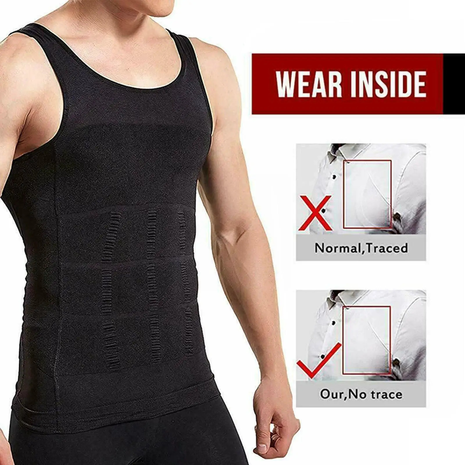 Waist Tummy Shaper Tight Skinny Men Slimming Elastic Body Shapewear Vest Breathable Top Fitness Shirt Abdomen Control Compression Sport Waist F6h5 231
