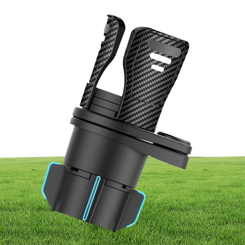 Drink Holder Dual Car Cup 2 In 1 Expander Adjustable 360 Degrees Rotating Nonslip Bottom Stable