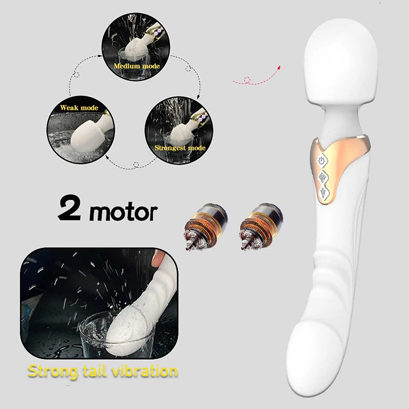 Vibrators Powerful AV Vibrator Dildos Magic Wand for Women 10 Modes Clitoris Stimulator G Spot Vagina Massager Adult Sex Toys Woman 231018