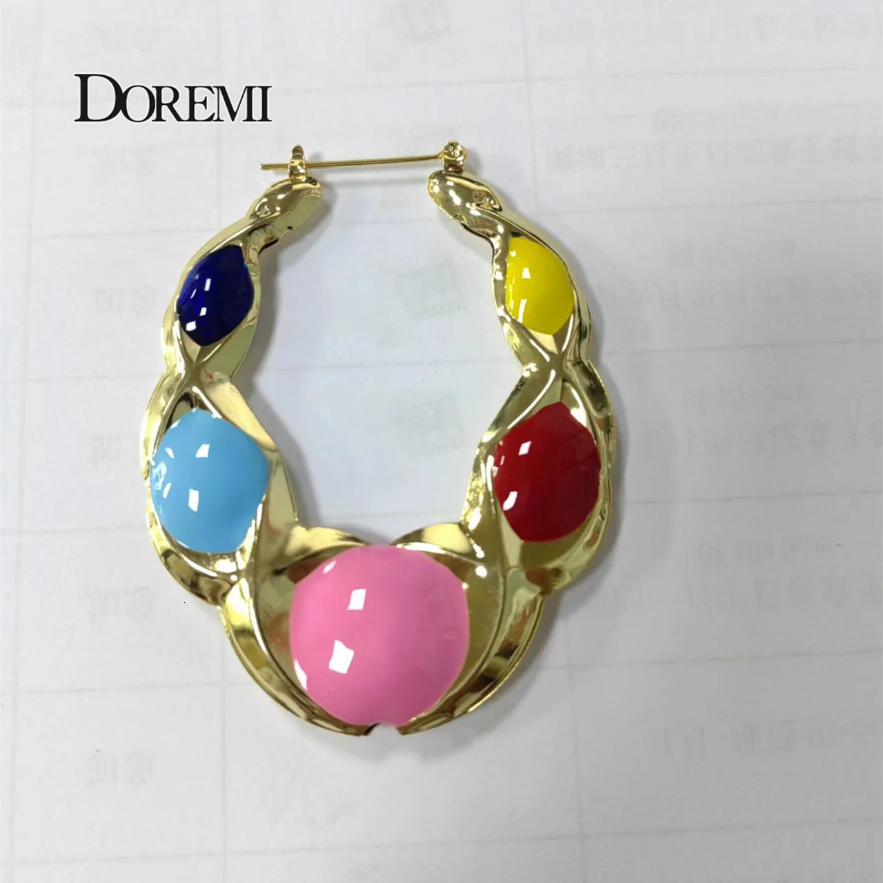 Hoop Huggie DOREMI Enamel Colorful Multishape Bamboo Earrings Hiphop Customize Color Earring Bamboo Style Custom Earrings for Women Gifts 231018