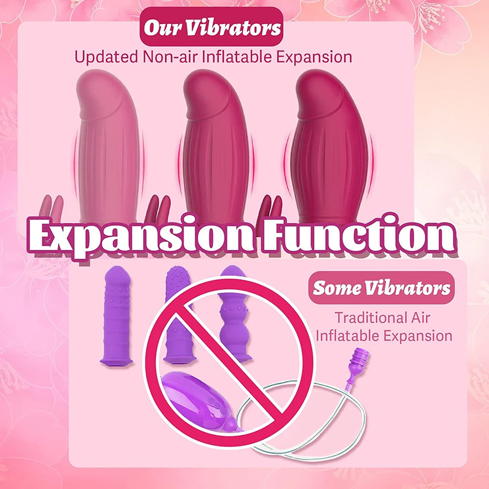Vibrators 3 in 1 Inflating Thrusting Rabbit Vibrator with Expansion for Women Silicone Large Size Wand Massager Dildo Sex Toys For Adult 231018