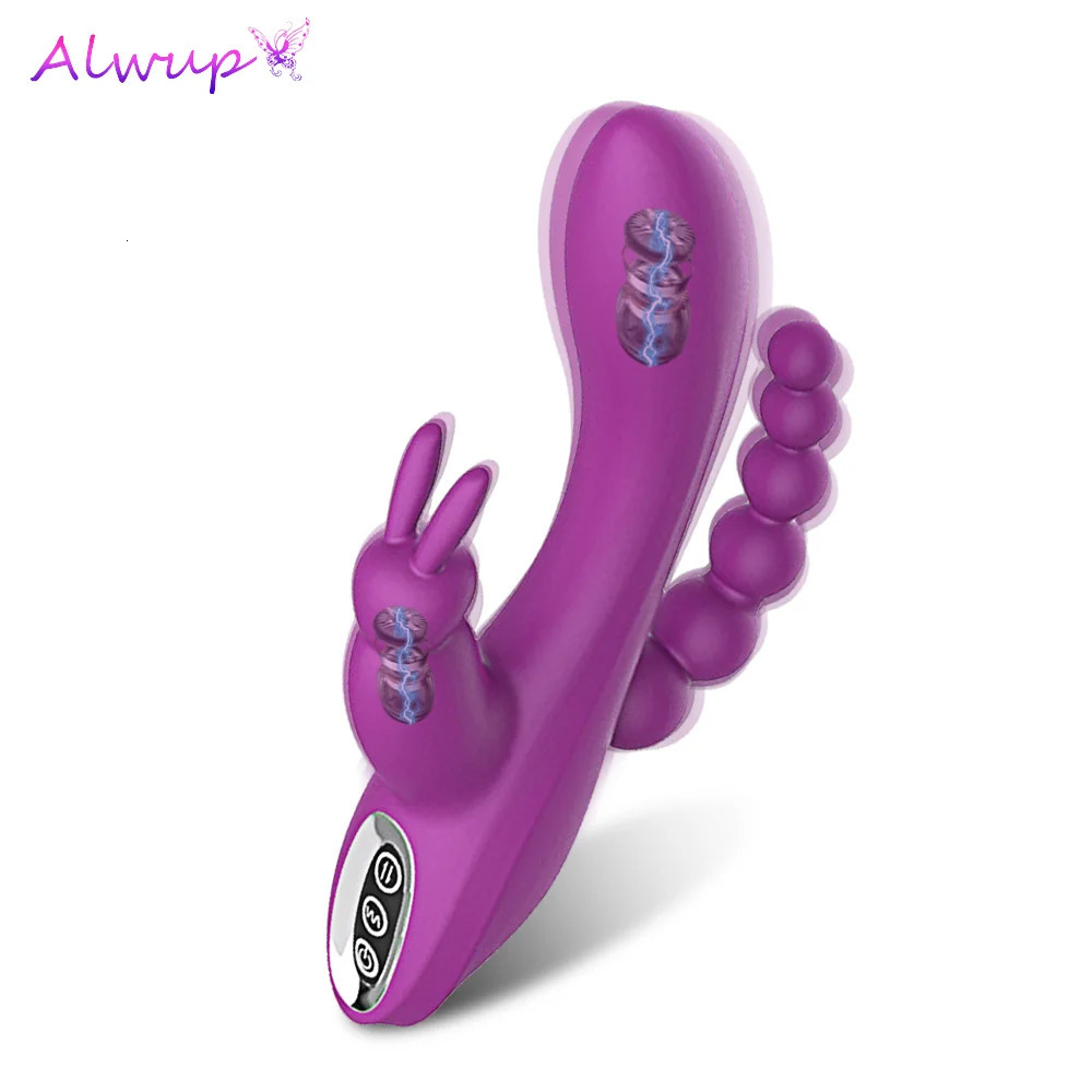 Vibrators 3 in 1 G Spotter Rabbit Anal Dildo Vibrator Sex Toy for Woman Adult with10 Vibrating Modes Waterproof Clitoris Massage Stimulato 231018