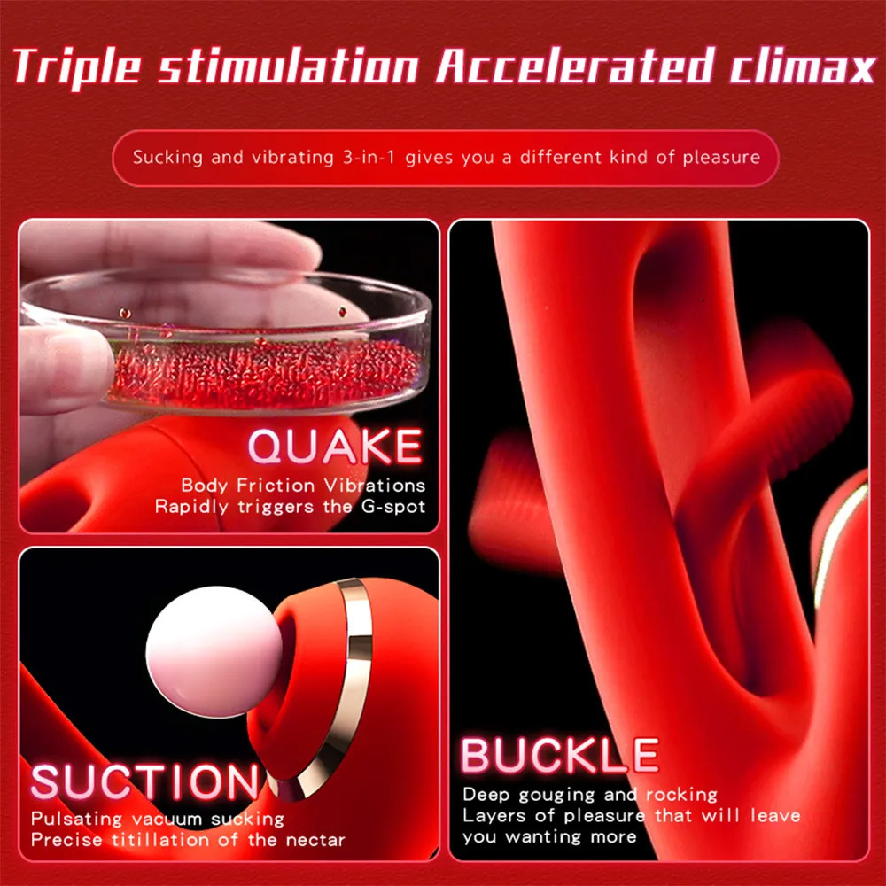 Vibrators AAV 3 in 1 Rabbit Vibrator Strong Sucking Clit Stimulator Powerful Patting G Spot Vibrating Dildo Massager for Women 231018