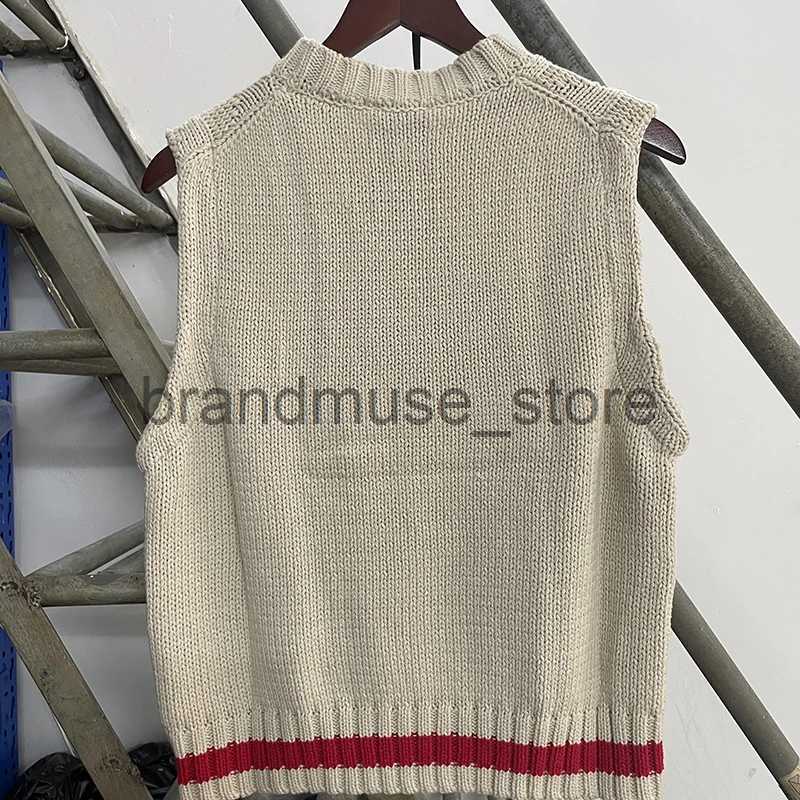 Men's Sweaters G Sweater Knitting Vest Four Season High Street Men Women Cotton Knitted Vest Women J231013
