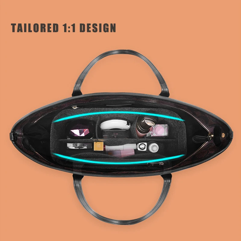 Evening Bags TH Storage Bag Organizer Insert Tote Handbag Felt Cloth Liner Travel Cosmetics Prop Up Artifact 231018