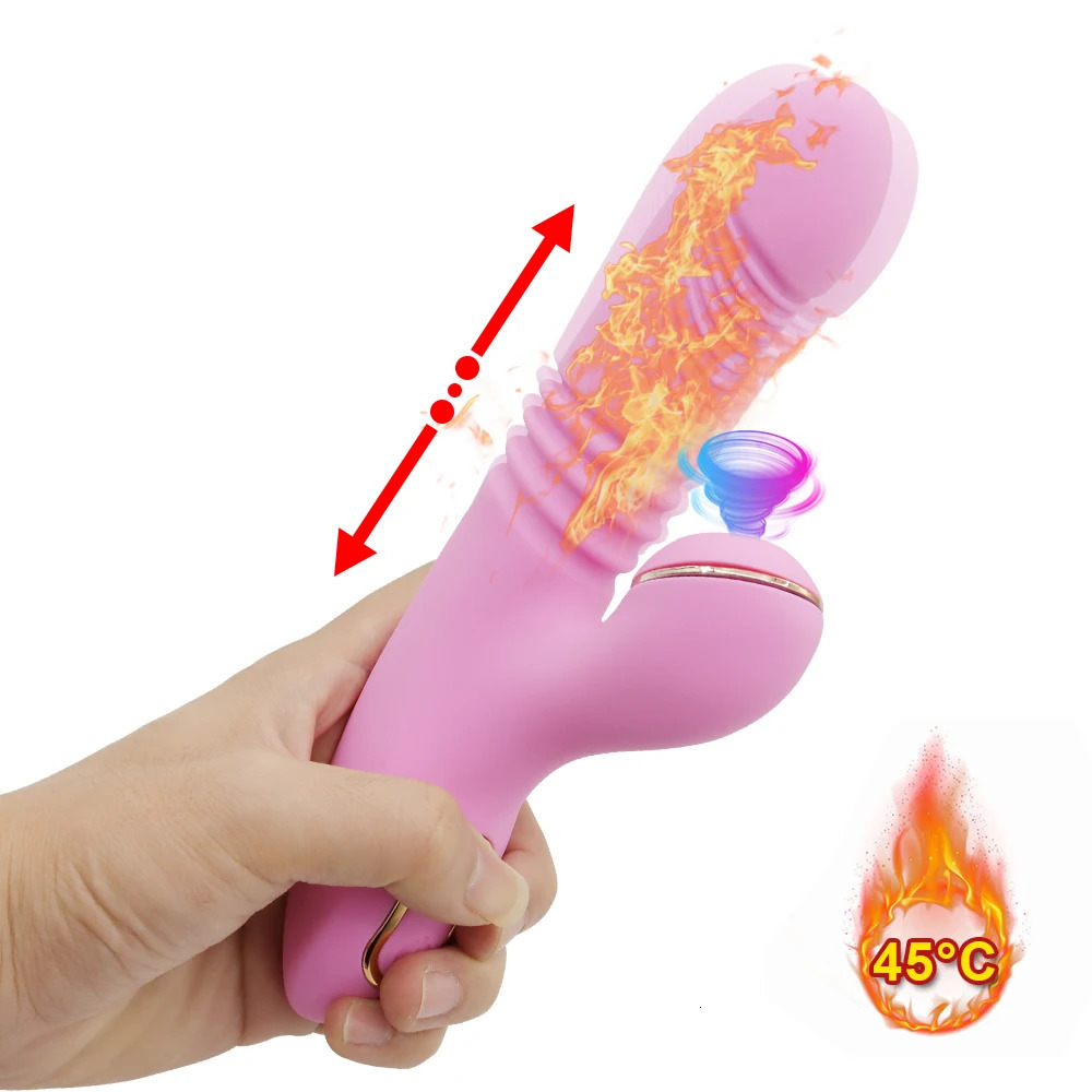 Vibrators Telescopic Thrusting Sucking Vibrator for Woman Big Dildo Heating Clit Sucker Vagina Clitoris Stimulator Adult Toys Sex Machine 231018