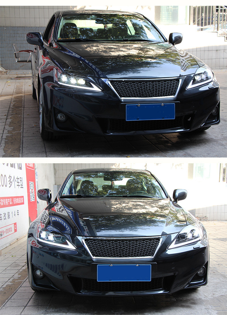 Full LED Light Streamer Steering Headlight Assembly for Lexus IS250 IS300 2006-2012 LED Daytime Running Lights