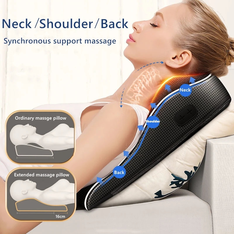 Back Massager Jinkairui Electric Shiatsu Head Neck Cervical Ttraction Body Massager Car Back Pillow with Heating Vibrating Massage Device 231018