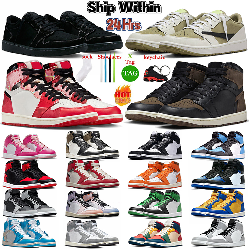jumpman 1 basketball shoes size 13 low Golf Olive Palomino Reverse Mocha Fierce Pink Satin Bred Panda White Cactus Jack jumpmans 1 men women trainers sneakers sports