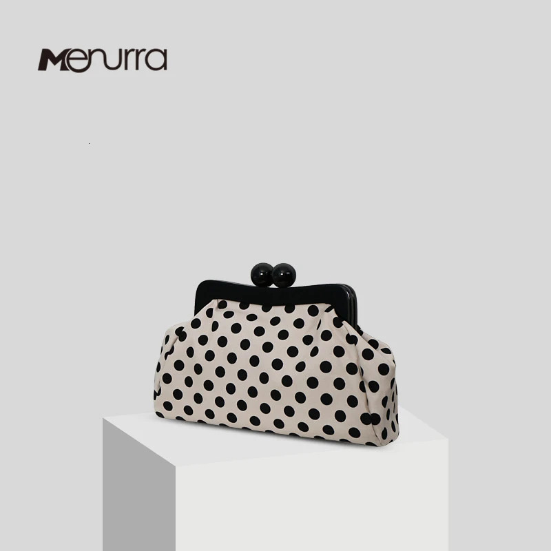 Evening Bags Polka Dot Handbag Crossbody Bag Kiss Lock TopHandle Chain Strap Vintage Purse Shell Women Shoulder Clasp Gift 231018 221b