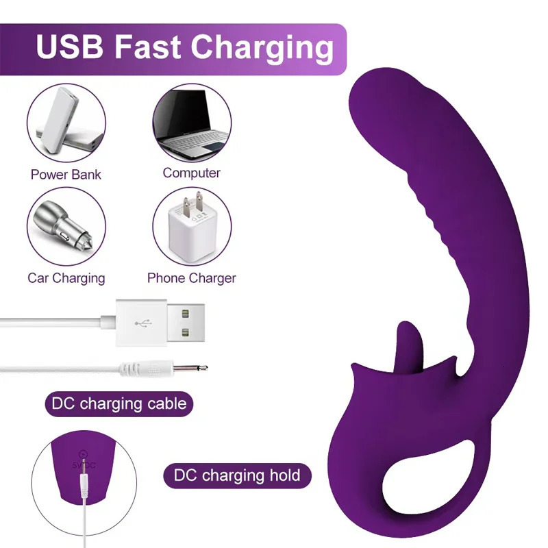Vibrators Clitoris Tongue Licking Vibrator Female Dildo Vagina Swing Stimulator Blowjob Massager Erotic Sex Toy For Women 231018