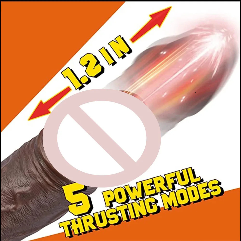 Vibrators App Thrusting Black Realistic Dildo Sex Toy Vibrator Women Telescopic Rotation Heating G Spot Clitoral Anal Stimulation Penis 231018