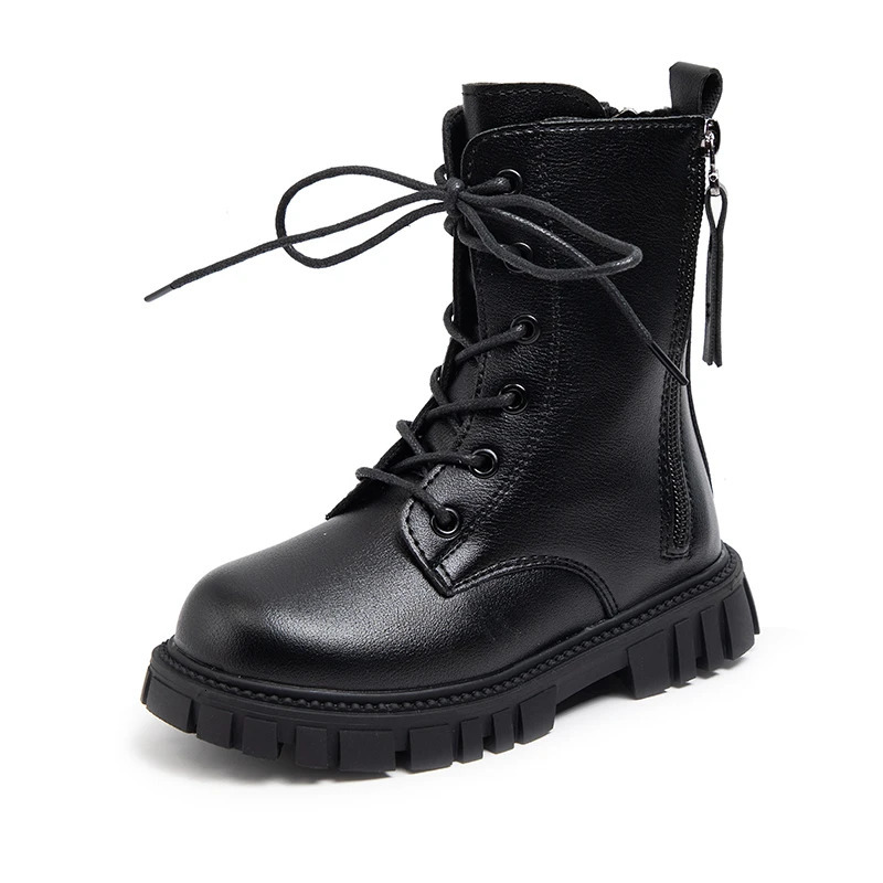 Boots Girls Boots Children Fashion Autumn Black Cool Simple Side Zipper Kids Shoes Princess Knight Boots for Catwalk Winter Cute 231019