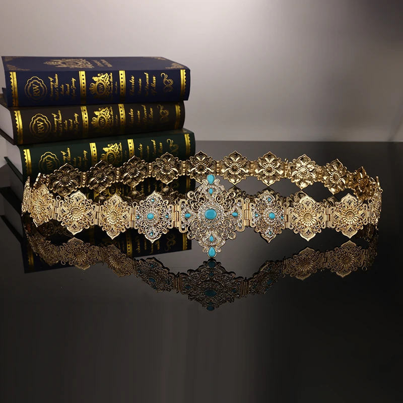 Other Fashion Accessories Classical Women's Carved Metal Belt Handcrafted Body Jewelry Women's Wedding Decoration Waist Chain With Adjustabl