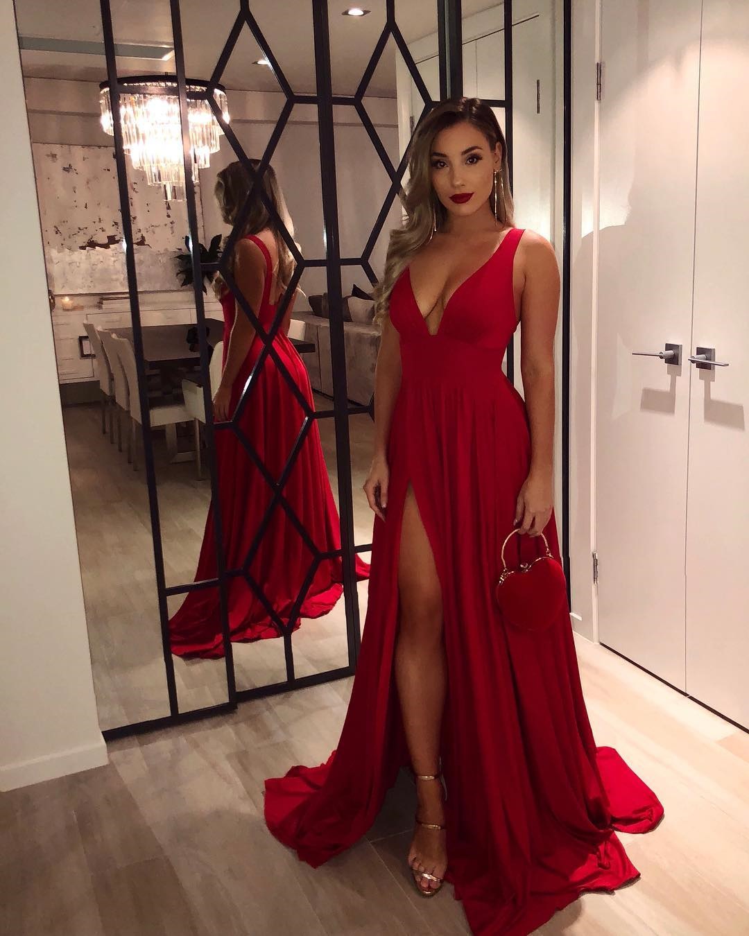 Robe De Soiree Bury Bridesmaid A E Spandex Backless Sexy Split Deep V Neck Prom Evening Dresses Formal Party Gown Cps3007 0220