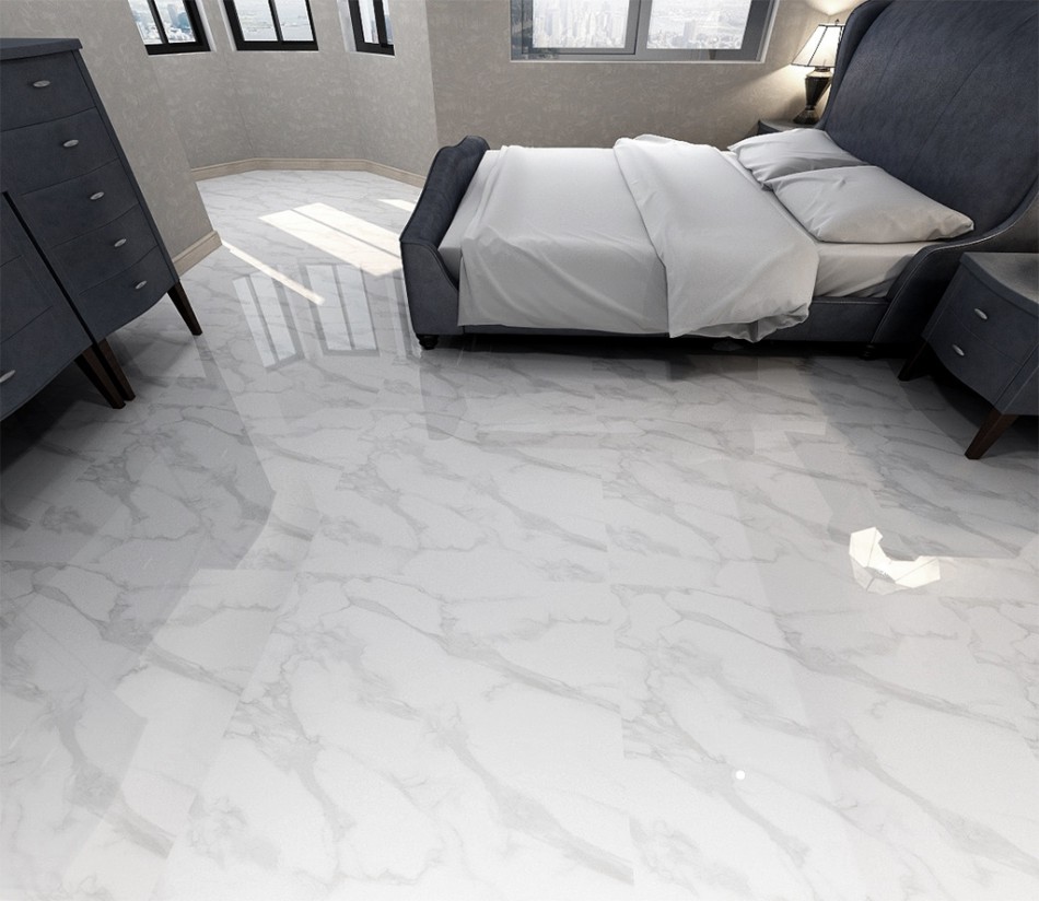 3d flooring painting flooring papel de parede 3d flooring White stone floor living room wall bedroom full-body marble floor