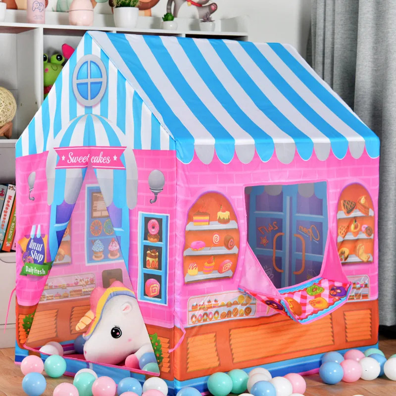 Toy Tents Portable Kids Tent Folding Kids Tents Play House Large Playhouse Indoor Outdoor Tent Christmas Birthday Gift for Kids Boys Girls 231019