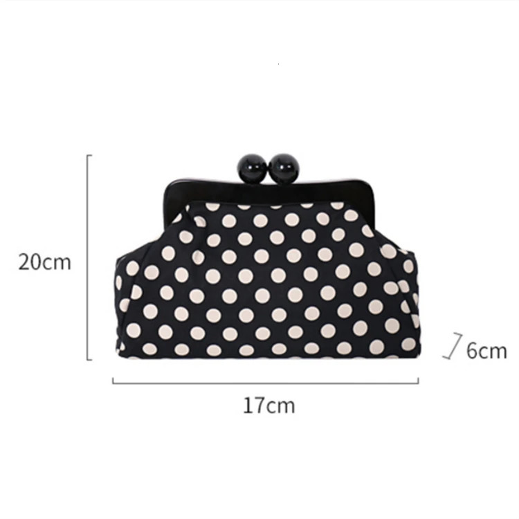 Evening Bags Polka Dot Handbag Crossbody Bag Kiss Lock TopHandle Chain Strap Vintage Purse Shell Women Shoulder Clasp Gift 231018 221b