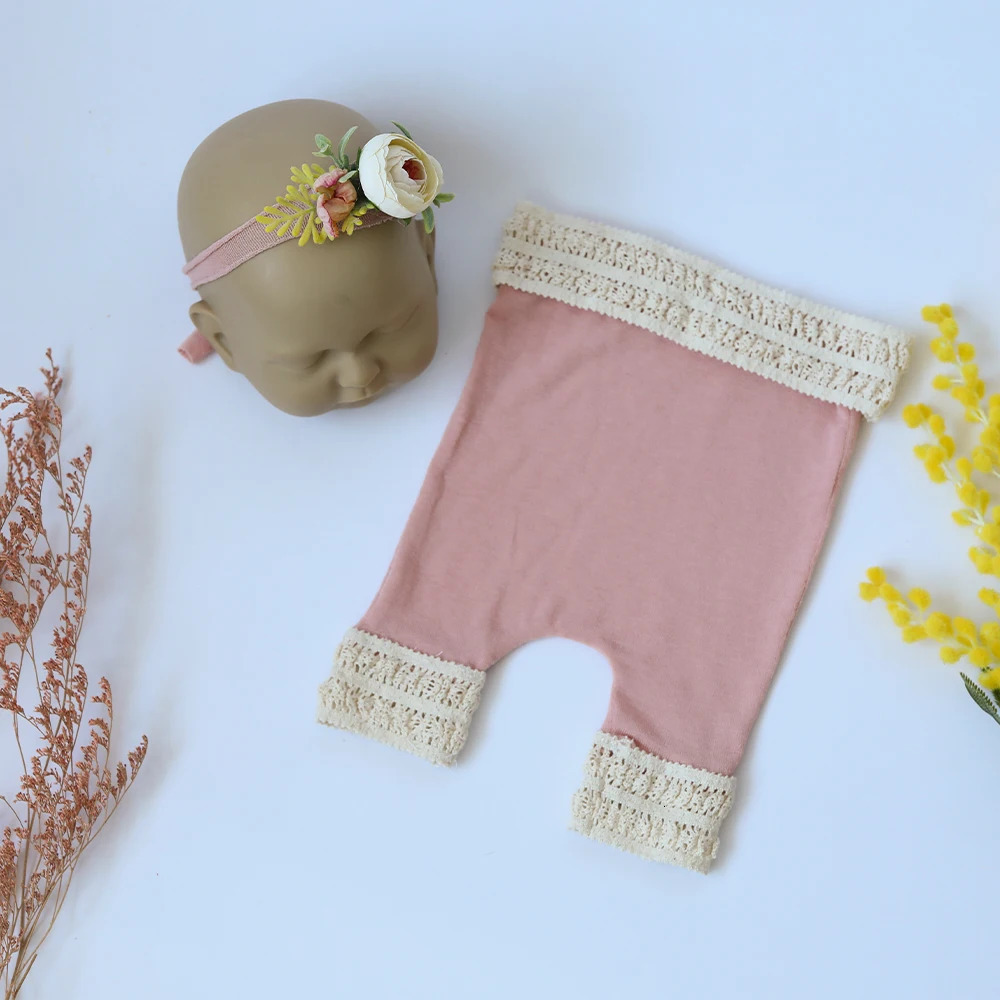 Hair Accessories born Pography Props Baby Girl Clothes Halo Flower Headbands Lace Outfit Romper Bebe Poshoot Ching Set 231019