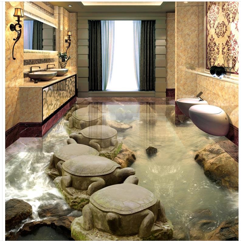 Home Decoration Custom Photo self-adhesive 3D floor PVC waterproof floor 3D wall murals wallpaper floor