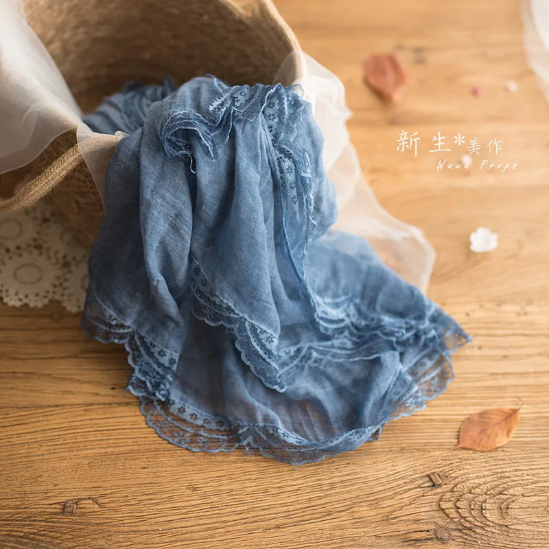 Hair Accessories born Pography Props Wrap Soft Lace Blanket Stuffer Baby Girl Po Flokati Posing Prop 180x95cm 231019