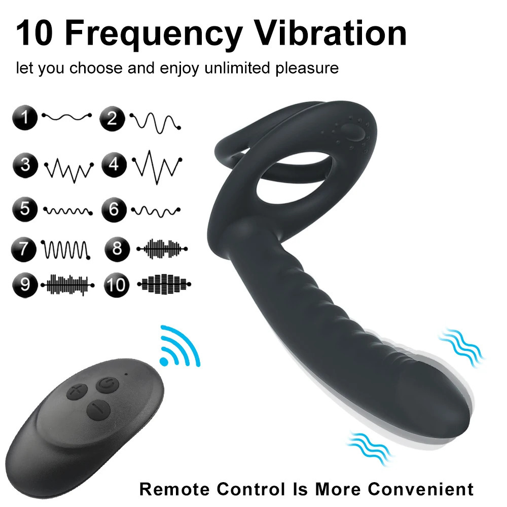 Vibrators 10 Frequency Double Penetration Anal Plug Dildo Butt Vibrator For Men Strap On Penis Vagina Adult Sex 231018