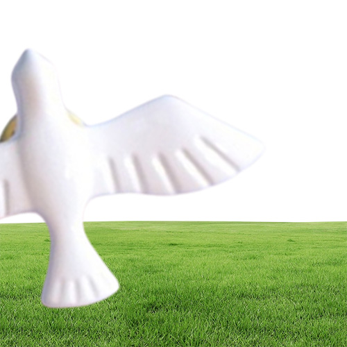 Vintage White Pigeon Pin Brooch Wedding Party Gold Plate Peace Dove Brooches for Women Xmas Gift Jewelry Badge Shirt Pins