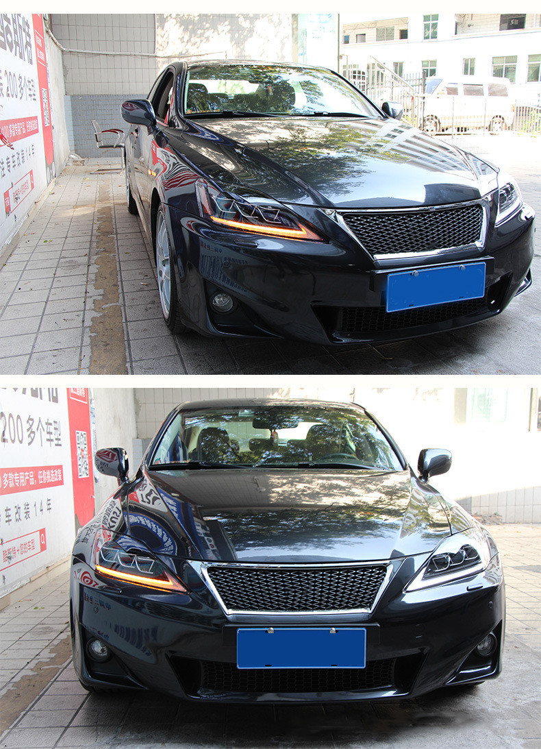 Full LED Light Streamer Steering Headlight Assembly for Lexus IS250 IS300 2006-2012 LED Daytime Running Lights