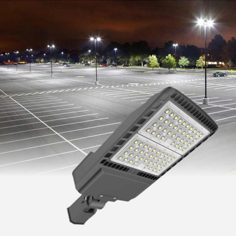 100W 200W 300W LED Parking Lot Lights Street Shoebox Pole Lights Waterproof IP65 130LM/W Super Bright Dusk to Dawn Outdoor Commercial Area Flood Secur