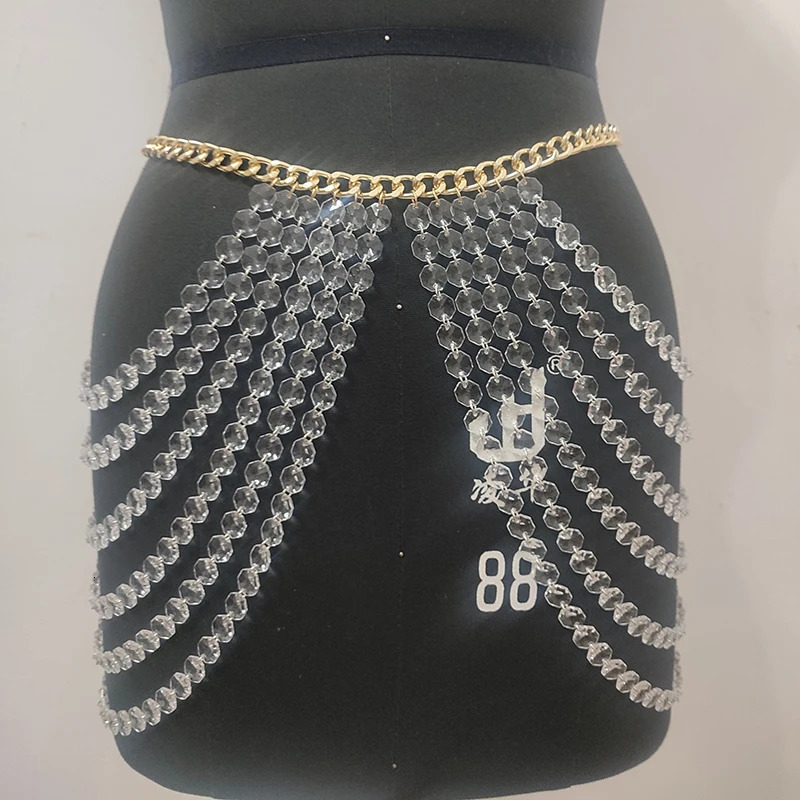 Other Fashion Accessories Winter Girlish Trendy Waist Chain Pink Stylish Body Jewelry Women's Fashionable Multilayered Accessories 231018