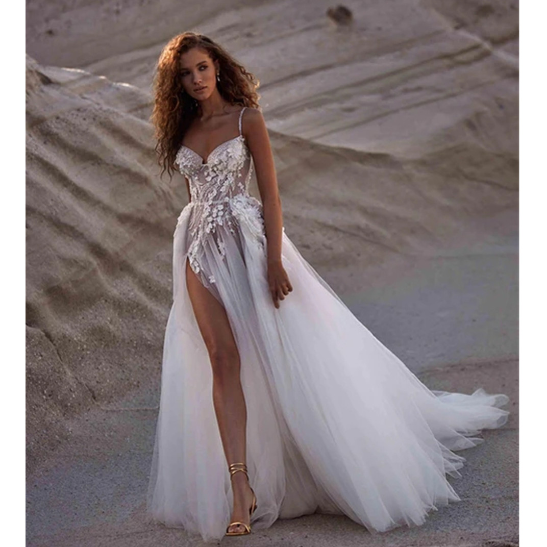 Wedding Dresses For Women Off Shoulder Sleeveless Bridal Gowns Button Or Length Vestidos De Novia 6660312