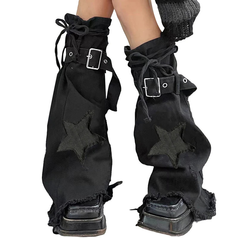 Kids Sock s Denim Leg Warmers Punk Gothic Star Knee High Preppy Style for Teen Girls Long Socks 231019