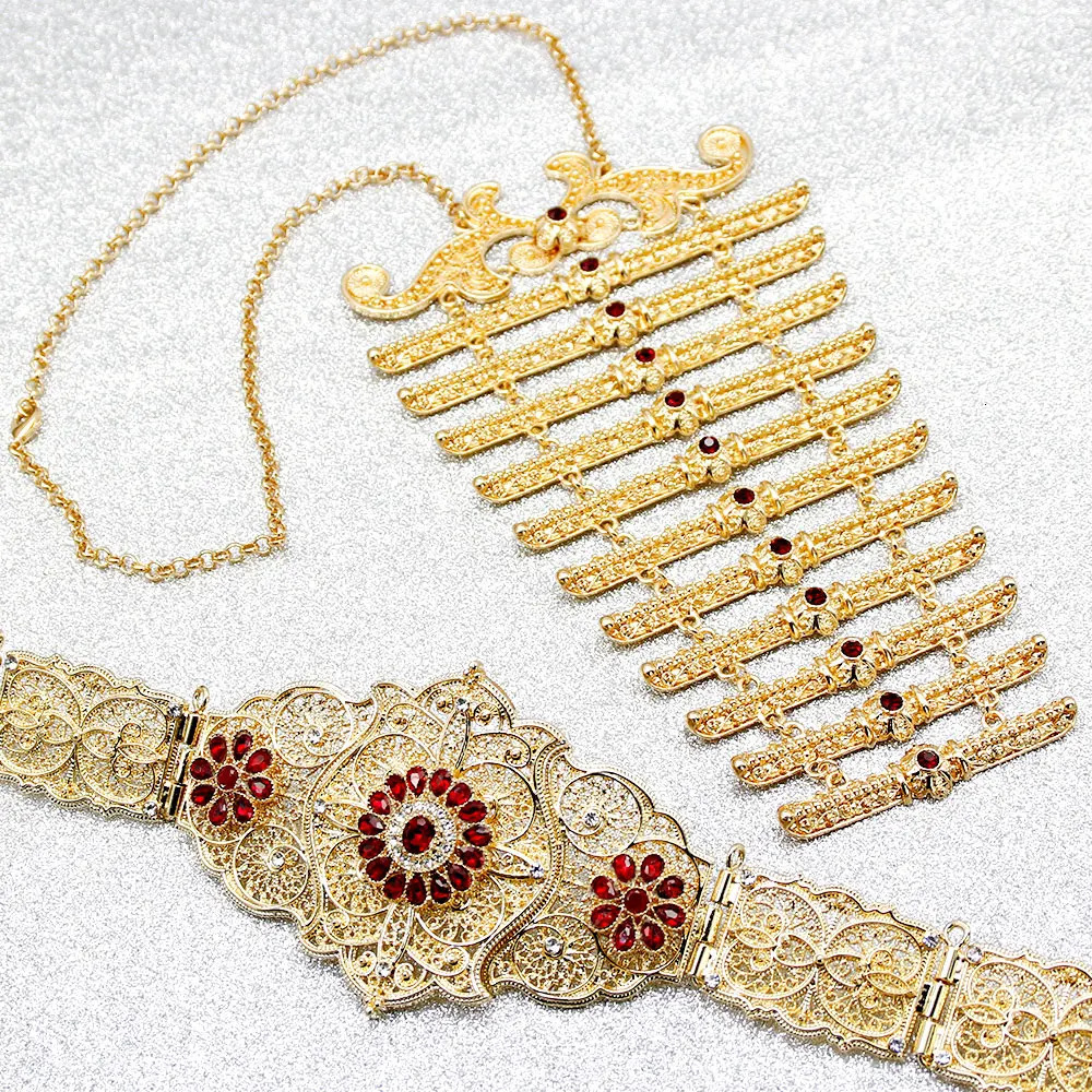 Other Fashion Accessories Sunspicems Caucasus Women Belt Breastplate Bride Jewelry Sets Ethnic Wedding Dress Belt Necklace Turkish Chest Bibs Waist Ch