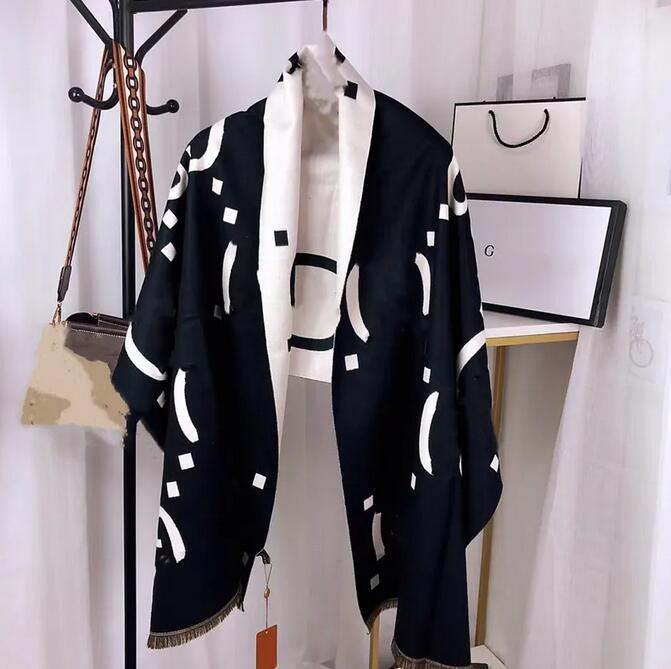 New Designer Brand Women's Cashmere Scarf Full Letter Printed Scarf Soft and Warm Band Label Fashion Trend