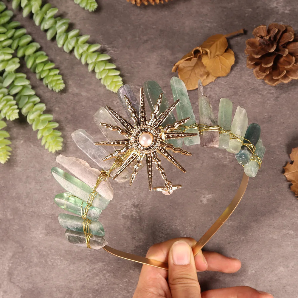 Hair Accessories Crystal crown The sun goddess crystal Tiaras jewelry hair accessories headband pography props dress party gifts 231019