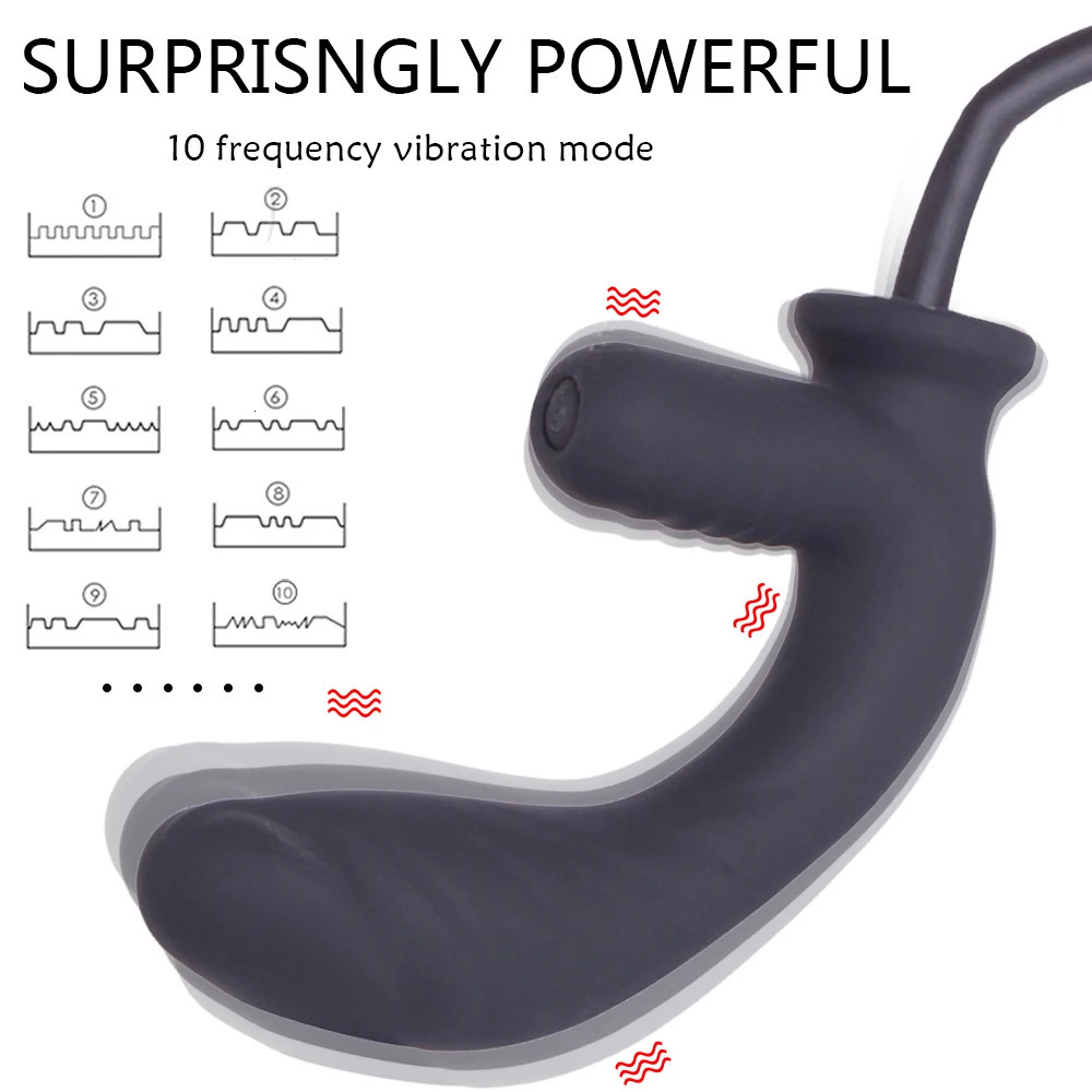 Vibrators 10 Modes Inflatable Dildo Vibrator Huge Big Anal Plug Pussy Pump Dilator Expandable Butt Sex Toys 231018