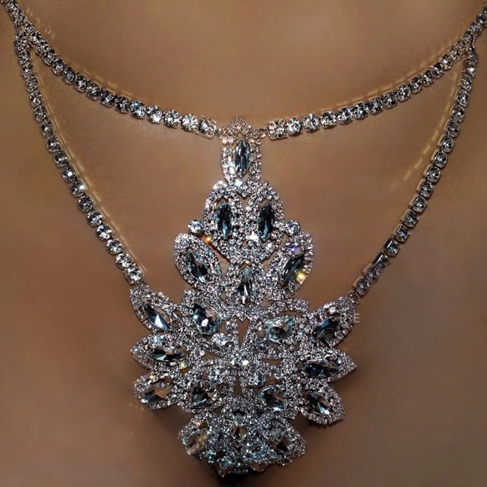 Other Fashion Accessories Stonefans Mesh Rhinestone Belly Waist Chain for Women Sexy Underwear Flower Shape Crystal Thong Set Bikini Body Chain Jewelr