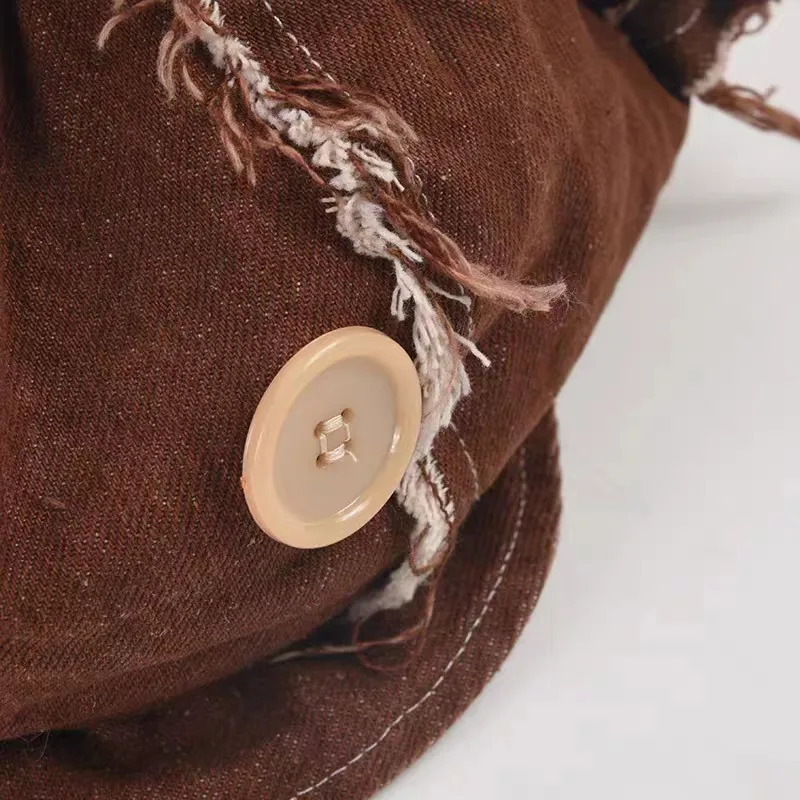 Berets Y2k Japanese Harajuku Cute Bear Ear Hat for Women Girls Vintage Washed Denim Berets Boina Mujer Chic Streetwear Gorras 231018