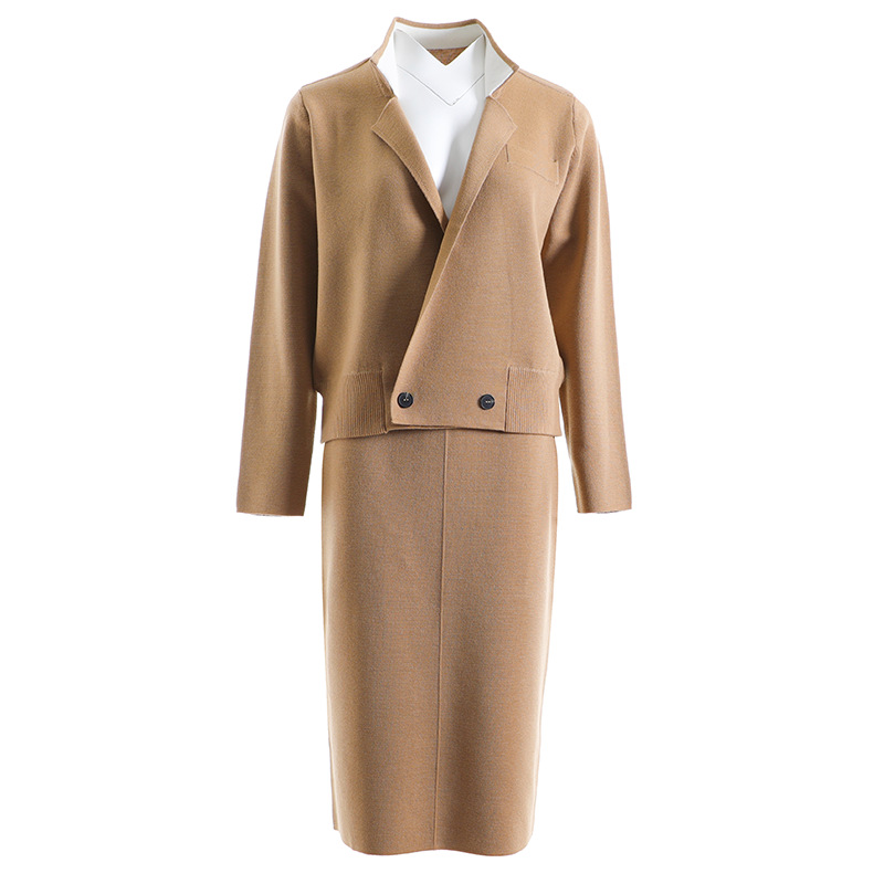 OC448M76 Chinoiserie Top Quality Women's Large Coat Autumn and Winter Double Faced Cashmere Coat Medium Length Customized Private Set