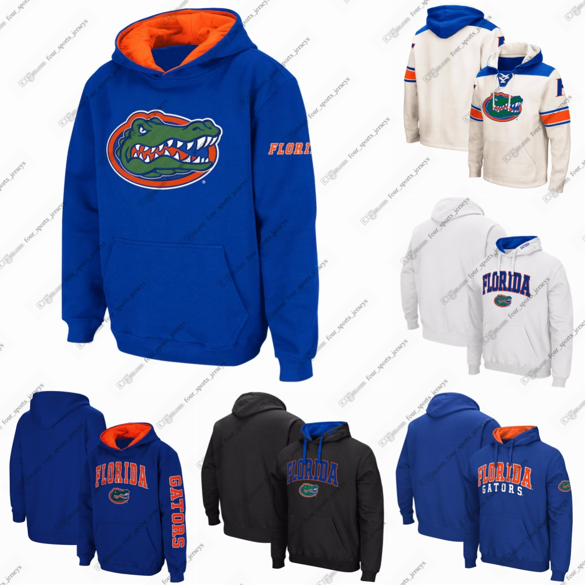 Colosseum Cream Stadium Athletic Royal Florida Gators 2.0 Lace Up Pullover Hoodie any name or number Black WHITE Women Youth Men