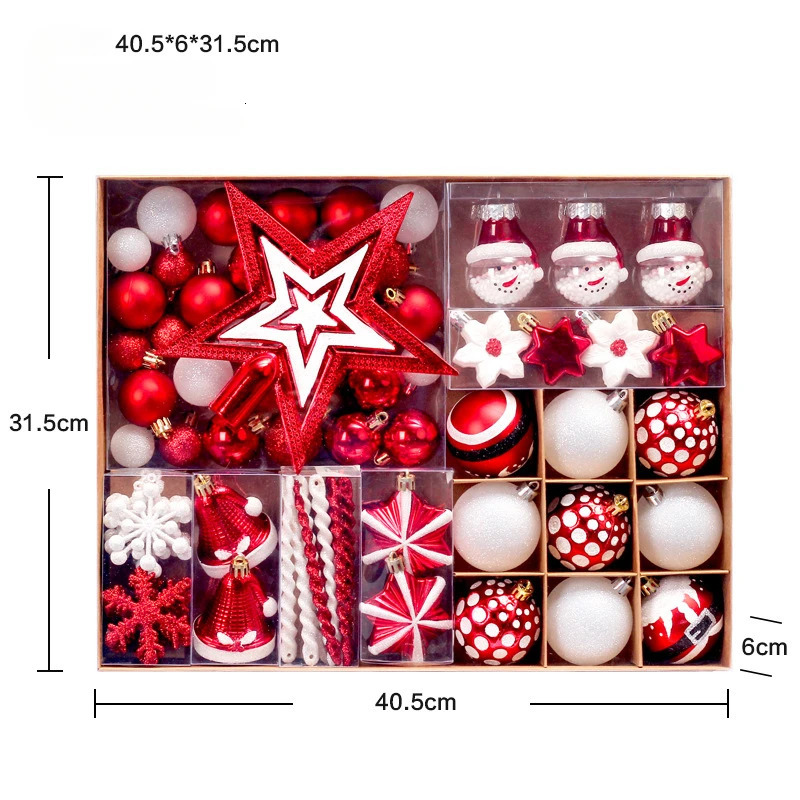 Christmas Decorations Christmas Decorations Tree Top Star Christmas Ball Painted Gift Box Set Christmas Tree Ornaments Gift Box Set 231019