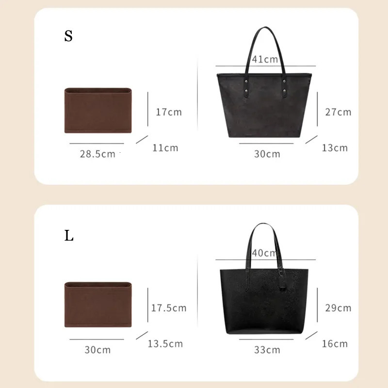 Evening Bags TH Storage Bag Organizer Insert Tote Handbag Felt Cloth Liner Travel Cosmetics Prop Up Artifact 231018