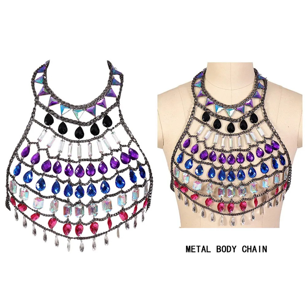 Other Fashion Accessories Sword Belt Sexy Women's Harness Bra Natural Decorations Jewelry Waist Bead Body Chain Bikini Beach Costume Rave Wear Ac