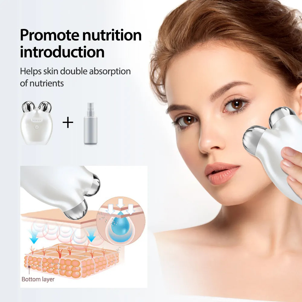 Face Care Devices EMS Lifting Microcurrent Roller Face Massager Tightening Anti Wrinkle Aging Massage Face Slimming Roller Skin Care Device 231018