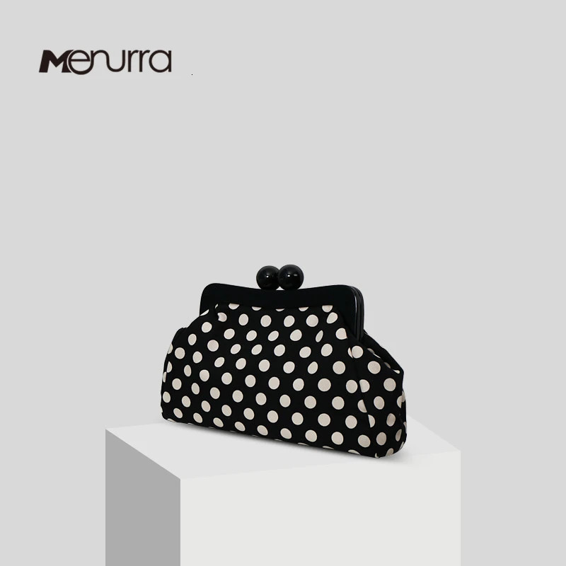 Evening Bags Polka Dot Handbag Crossbody Bag Kiss Lock TopHandle Chain Strap Vintage Purse Shell Women Shoulder Clasp Gift 231018 221b