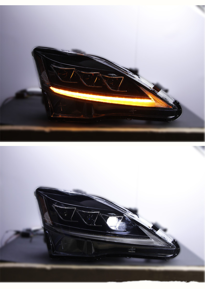 Full LED Light Streamer Steering Headlight Assembly for Lexus IS250 IS300 2006-2012 LED Daytime Running Lights