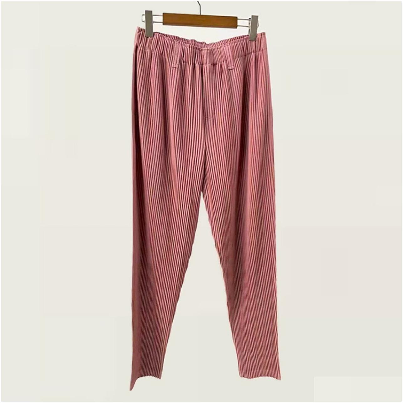 Mens Pants Miyake Pleated 2023 Autumn H P Casual Suit Fashion Street Style Sports Jogging Men Drop Delivery Apparel Clothing Dhlj2