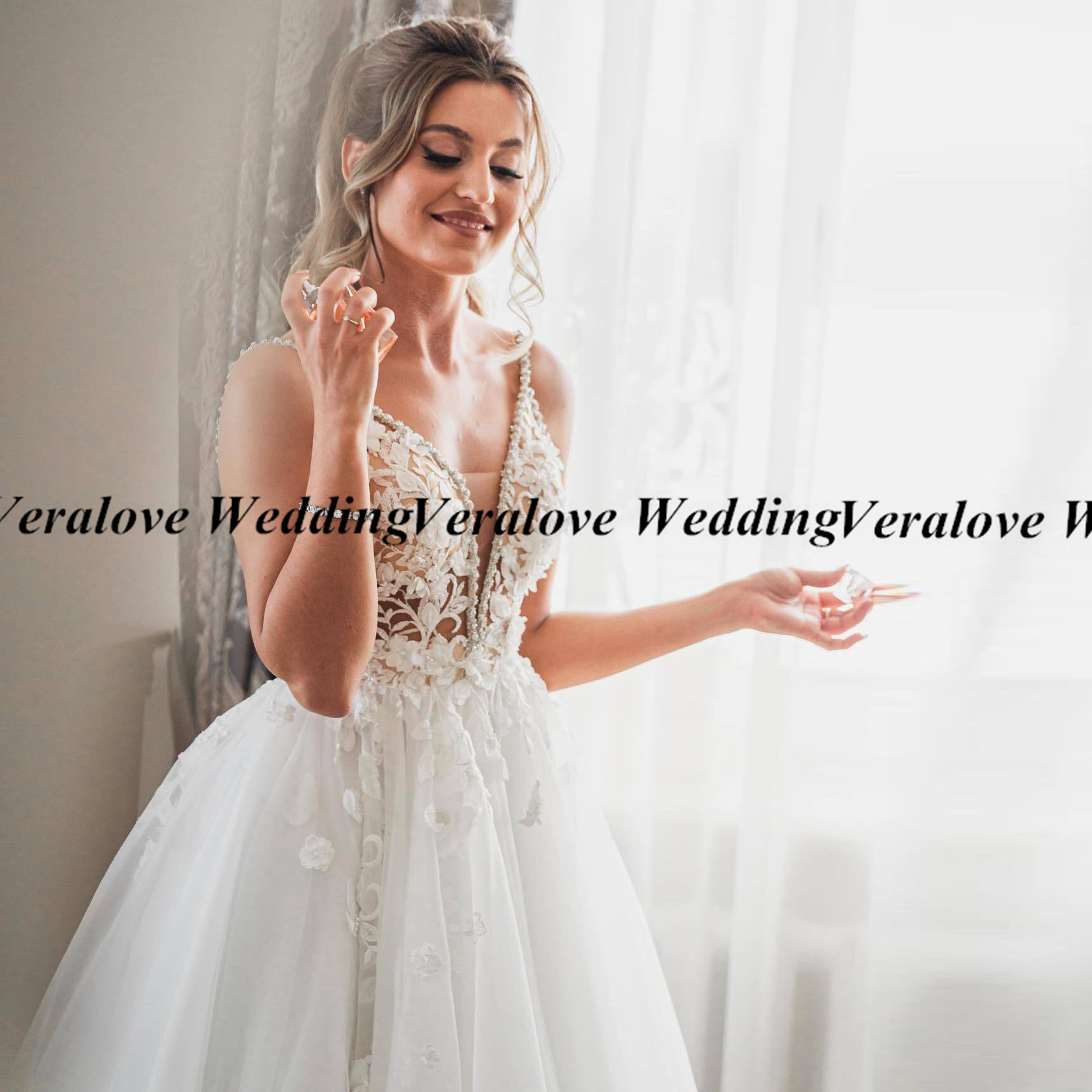 Beach Boho A Line Wedding Dress 2024 Spaghetti Straps Beads Sheer Bohemia Bridal Gowns Custom Size vestido de novia