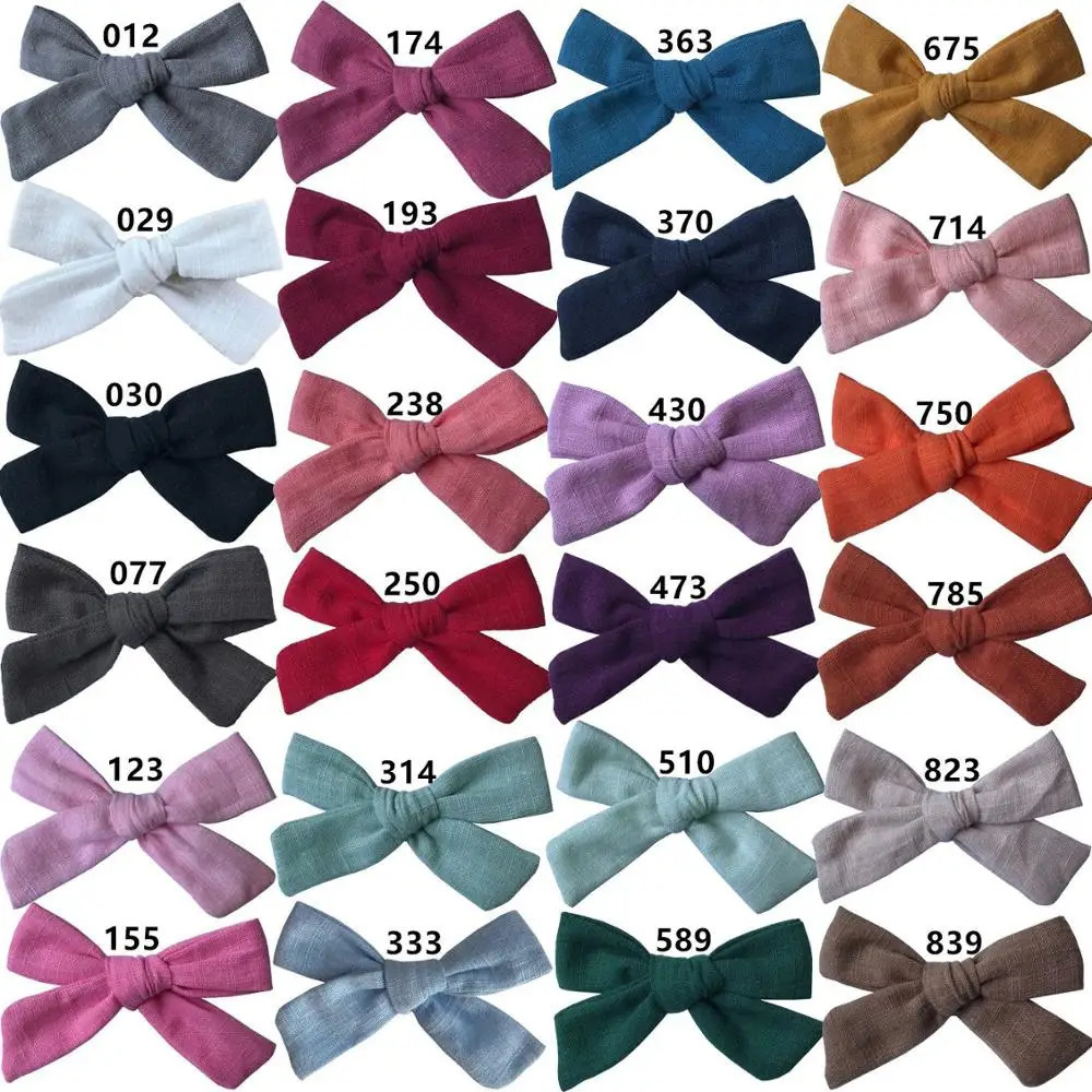 Hair Accessories 10pcsLot Soft Cotton Linen Fabric Bow clips Schoolgirl Sailor Clips Baby Girls 231019