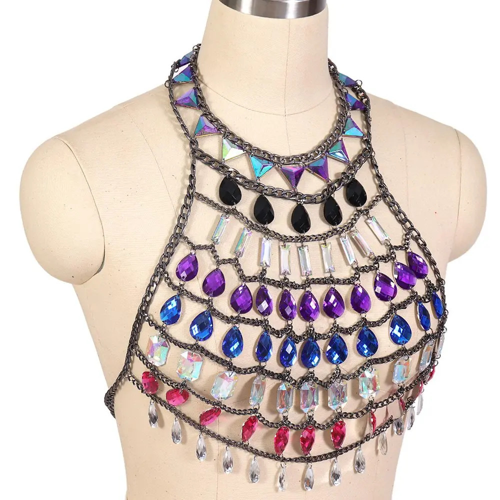 Other Fashion Accessories Sword Belt Sexy Women's Harness Bra Natural Decorations Jewelry Waist Bead Body Chain Bikini Beach Costume Rave Wear Ac